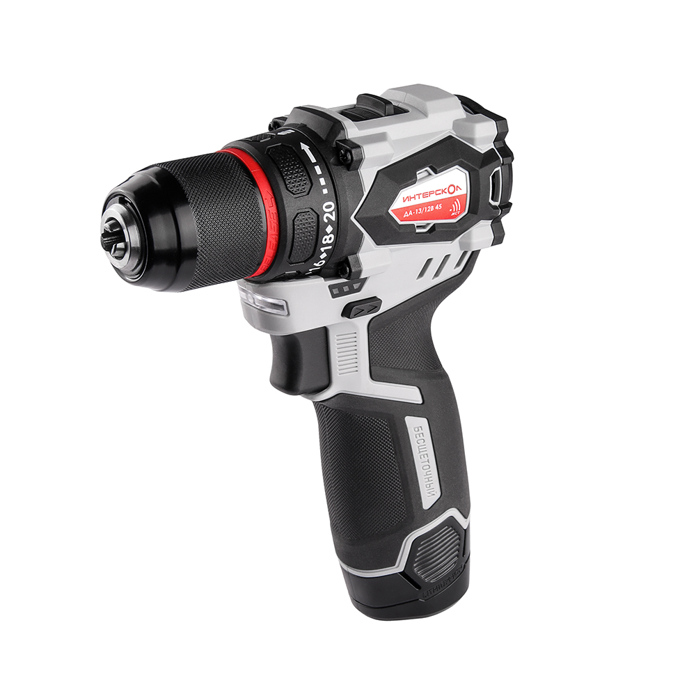 Бесщеточная аккумуляторная ударная дрель-шуруповерт ИНТЕРСКОЛ ДА-13/12В 45